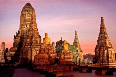 Ayutthaya thailandia tamonto ad Ayutthaya
